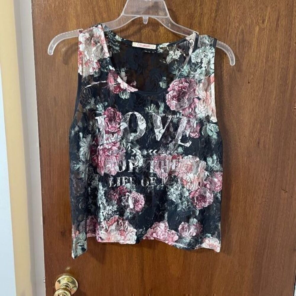 Lace Graphic Tank Top